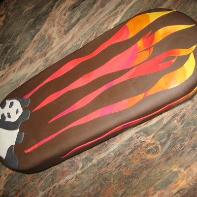Flaming Skateboard