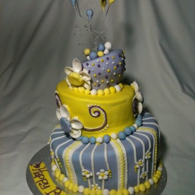 Topsy Turvey Colourful Cake