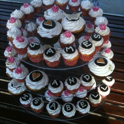 Cupcake Tower For My Niece And Nephews Birthday