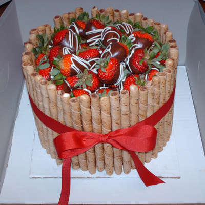 Dipped Strawberry Cake