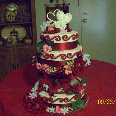 Stargazer Lily Wedding Cake