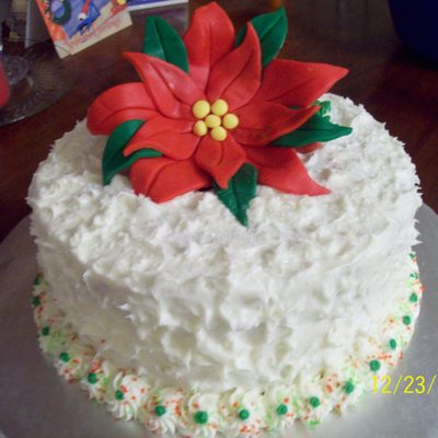 Christmas W/ Fondant Poinsetta