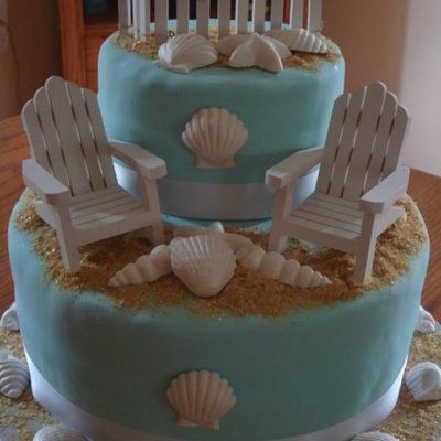 Beach Themed Bridal Shower Cake