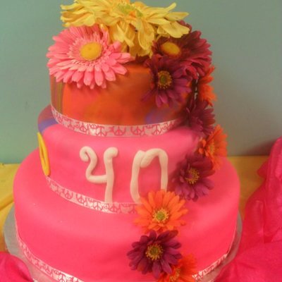 70's Child Tie Dye Cake