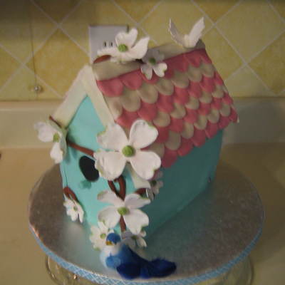 Birdhouse Birthday Cake