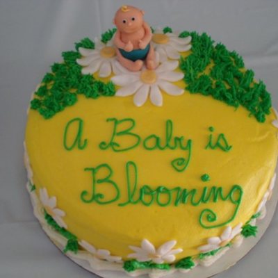 Daisy Baby Shower Cake