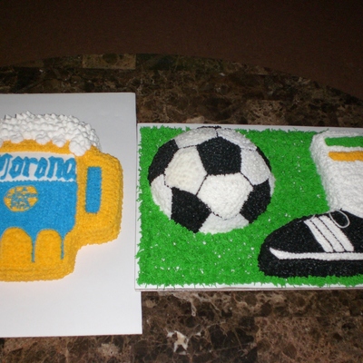 Father's Day Cake Beer And Soccer Game