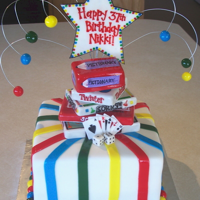 Board Game Party Cake