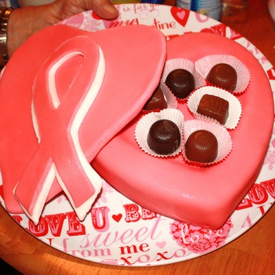 Valentines Day Breast Cancer Awareness Cake