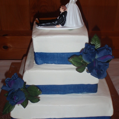 Square Buttercream Wedding Cake