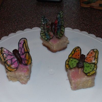 Pound Cake Wtih Sugar Glaze And Rice Paper Butterflies