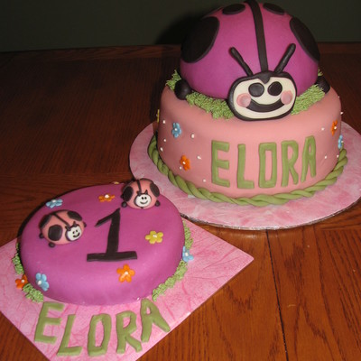 Ladybug Cake With Smash Cake