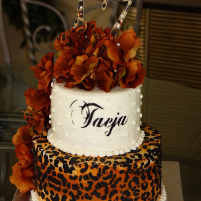 Leopard Print Birthday Cake
