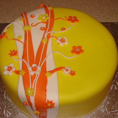 Yellow And Orange Birthday Cake