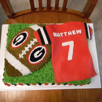 Georgia Bulldog Football Cake