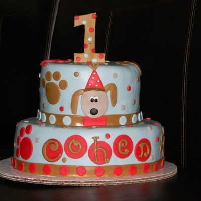 First Birthday Puppy Dog Cake