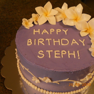 Purple And White Birthday Cake