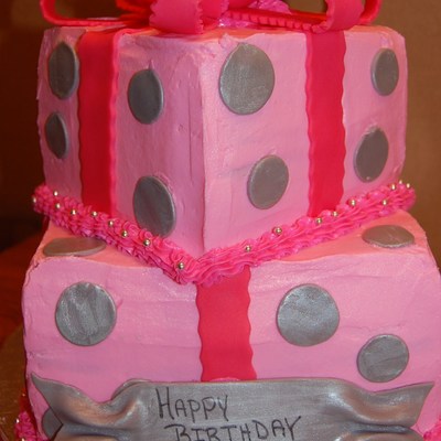 Pink With Silver Polka Dots