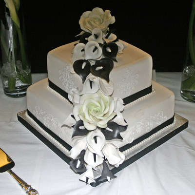 Black And White Calla' And Rose'