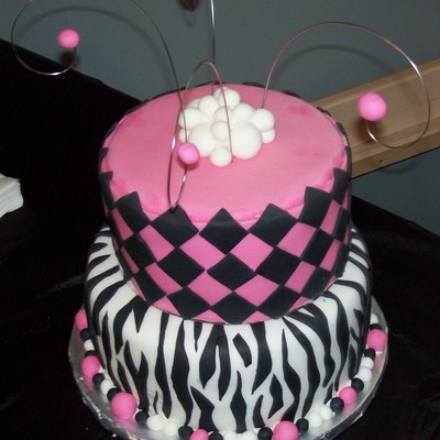 Zebra And Checker Cake