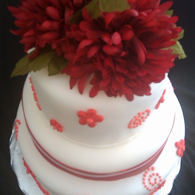 White And Red Cake