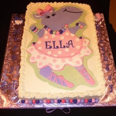 Purple Hippo Ballerina Cake