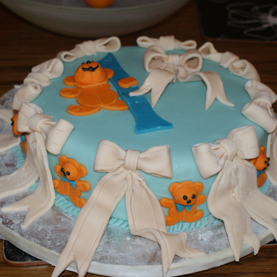 Teddy First Birthday Cake