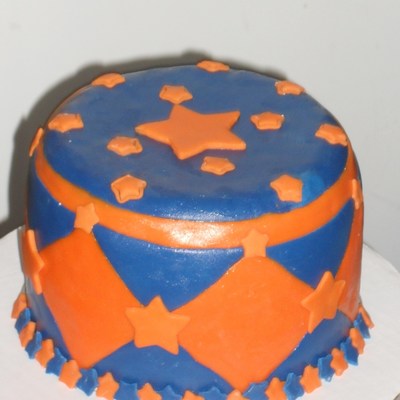 Blue And Orange Birthday Cake