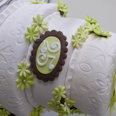 25Th Anniversary In White, Brown & Lime