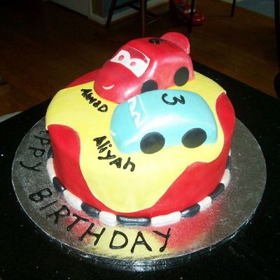 Lightning Mcqueen & Sally B-Day Cake