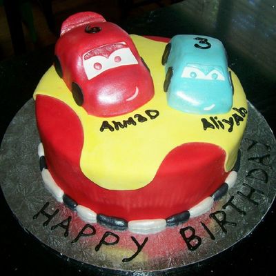Lightning Mcqueen & Sally B-Day Cake