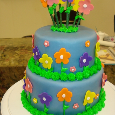 Blue Floral Cake