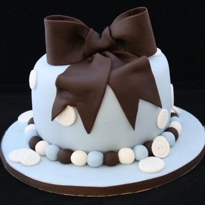 Buttons And Bows Baby Shower Cake