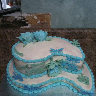 Paisley Dragonfly And Flowers Cake