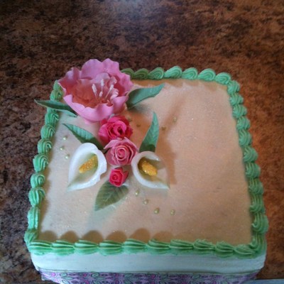 Rose And Calla Lily Cake