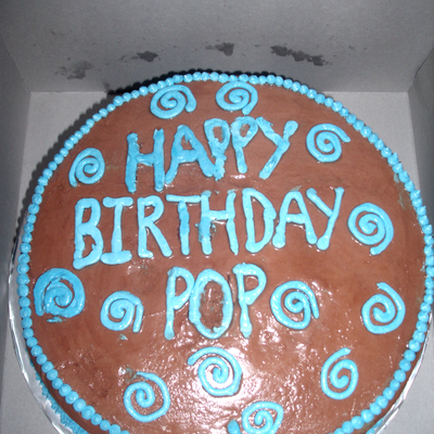 Blue Swirls On Chocolate Frosting