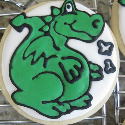 Dragon Cookies, Royal Icing Transfers
