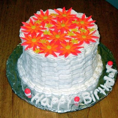 Basket Weave With Neon Daisy's.