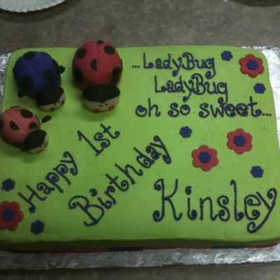Ladybug 1St Birthday Cake