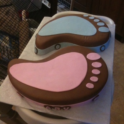 Baby Shower Footprints Cake