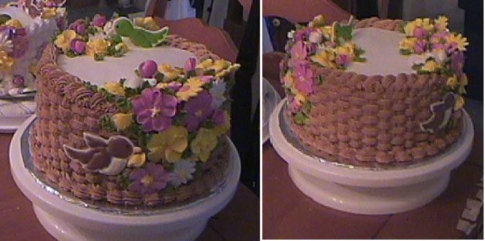 Brown Basketweave Cake.