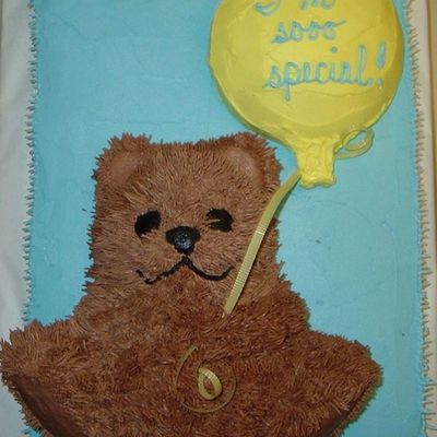 Teddy Bear W Balloon Shower Cake