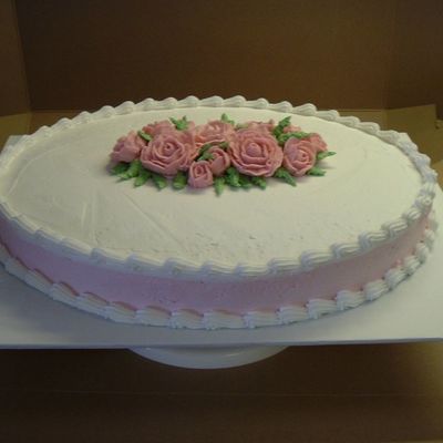 Oval With Roses Baby Shower Cake