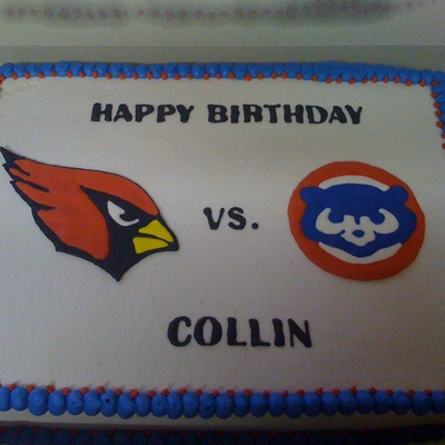 Cards Vs. Cubs Birthday Cake