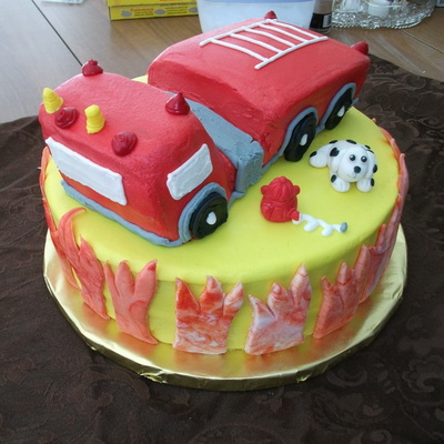 Fire Truck Cake