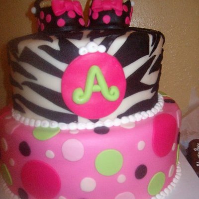 Zebra Print With Pink And Green And Booties