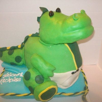 Dino Baby Shower On Pillow