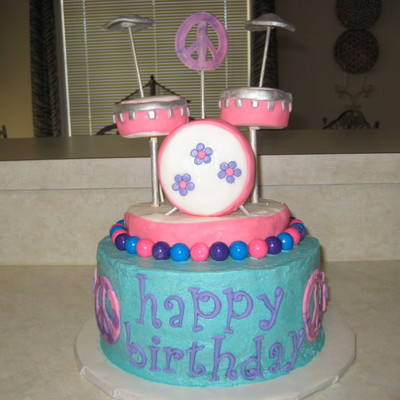 Drummer Girl Peace Cake