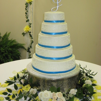 Blue & Yellow Wedding Cake