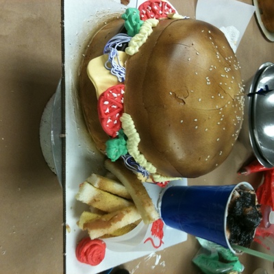 Hamburger And French Fries Cake